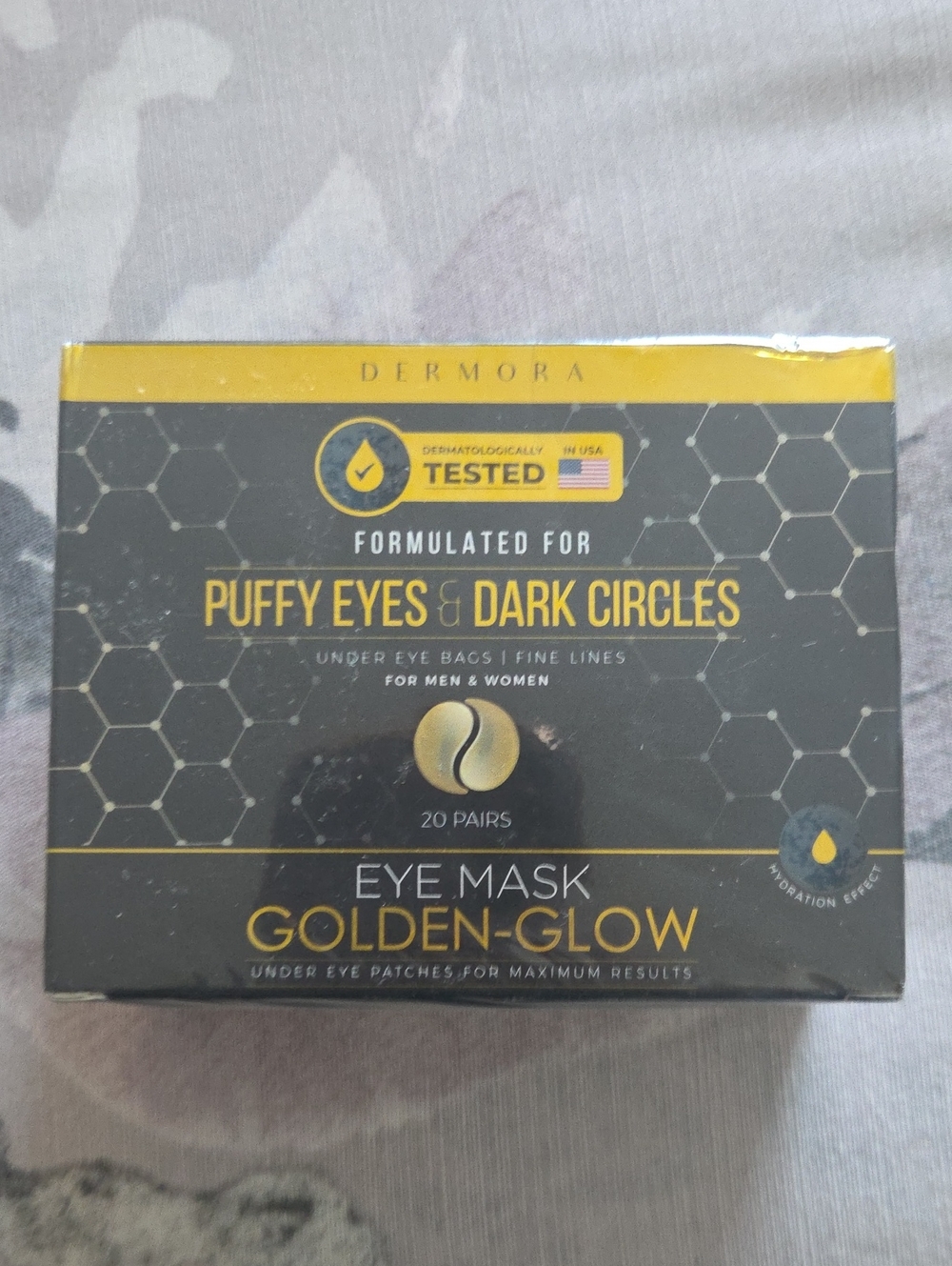 Demora Golden-20 Pairs Glow Eye Mask for Puffy Eyes & Dark Circles